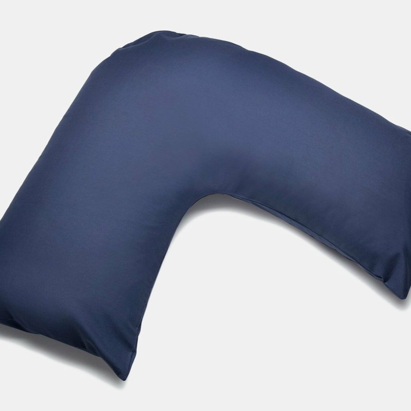 Belledorm Easycare Percale V-shaped Orthopaedic Pillowcase (navy) (one Size) In Blue