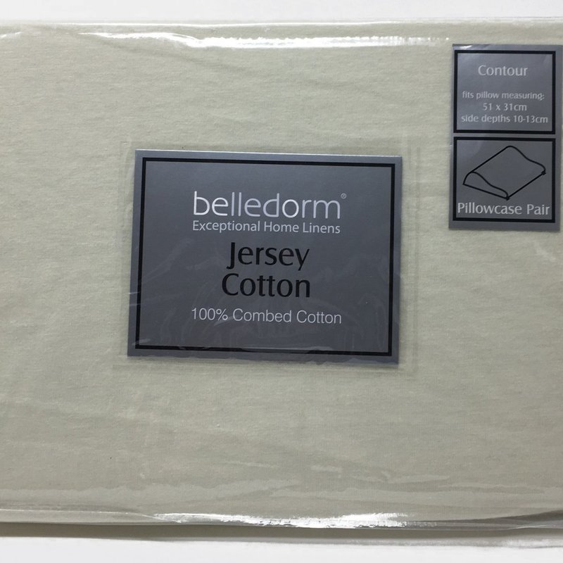 Belledorm Jersey Cotton Contour Pillowcase (pair) (ivory) (l) (l) In White