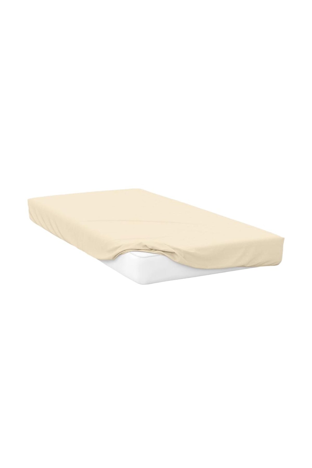 Belledorm 100% Cotton Jersey Memory Foam Fitted Sheet All Sizes and Depths Ivory 