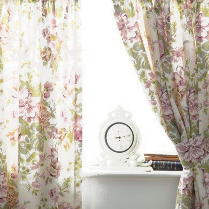 Belledorm Rose Boutique Lined Curtains (ivory/pink/green) (66 X 54in) (66 X 54in) In Brown
