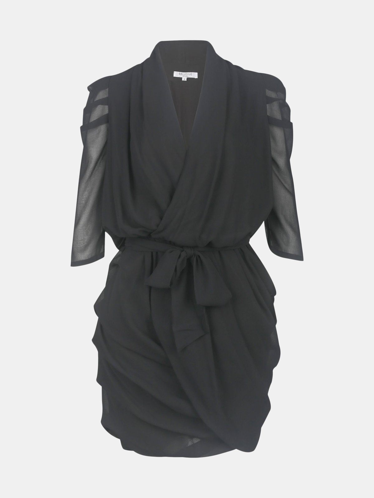 Bellevue The Label Alice Drape Mini Dress- Black | Verishop