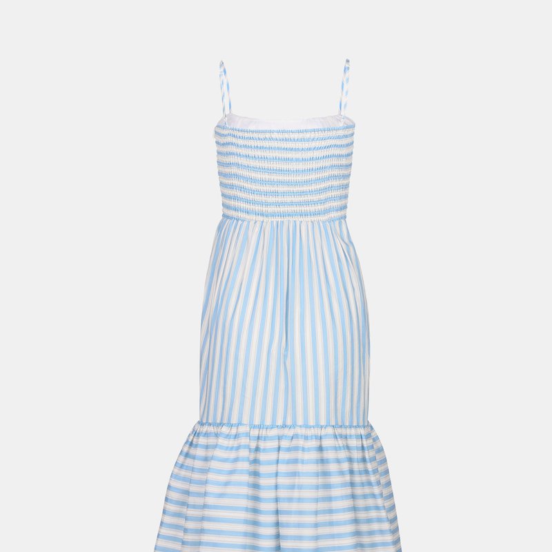 Shop Bellevue The Label Arianna Stripe Midi Dress- Blue Stripe