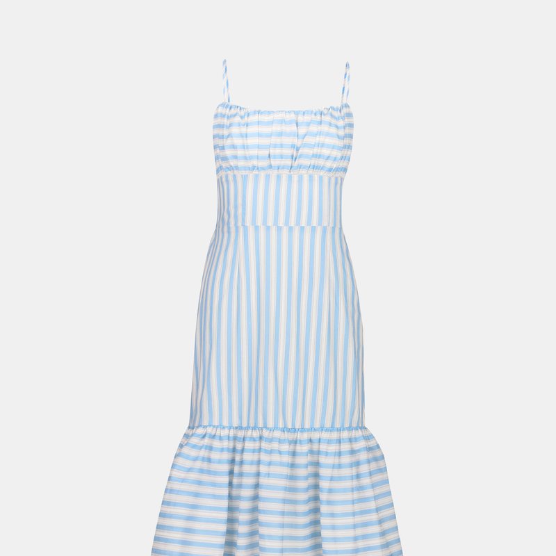 Bellevue The Label Arianna Stripe Midi Dress- Blue Stripe