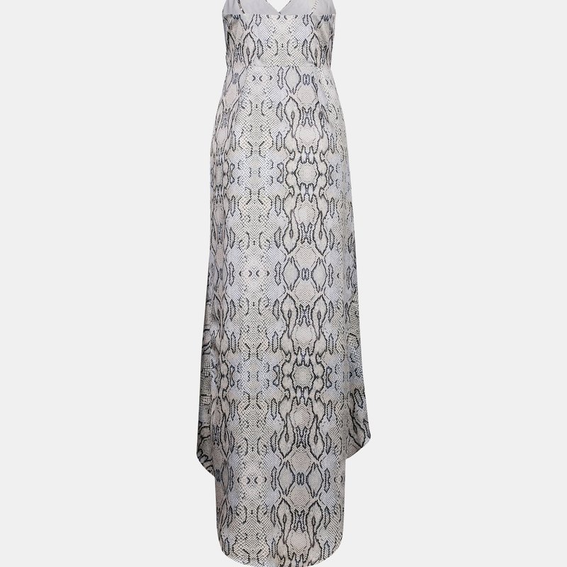Shop Bellevue The Label Mia Snake Print Gown- Snake Print In Grey