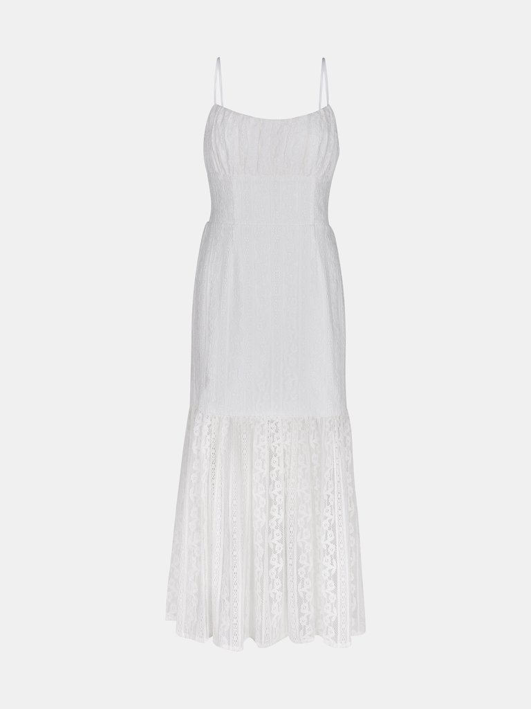 Neve Midi Dress- White - White