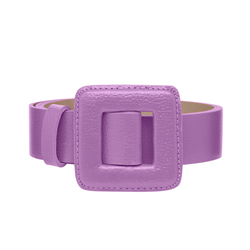 Beltbe Midi Square Buckle Belt In Purple
