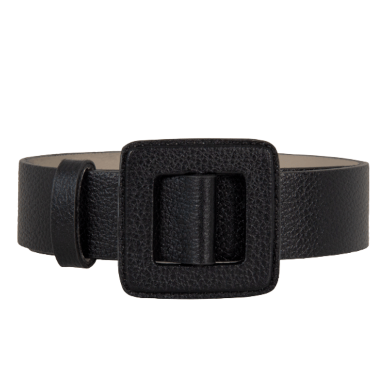Beltbe Mini Square Floater Buckle Belt In Black
