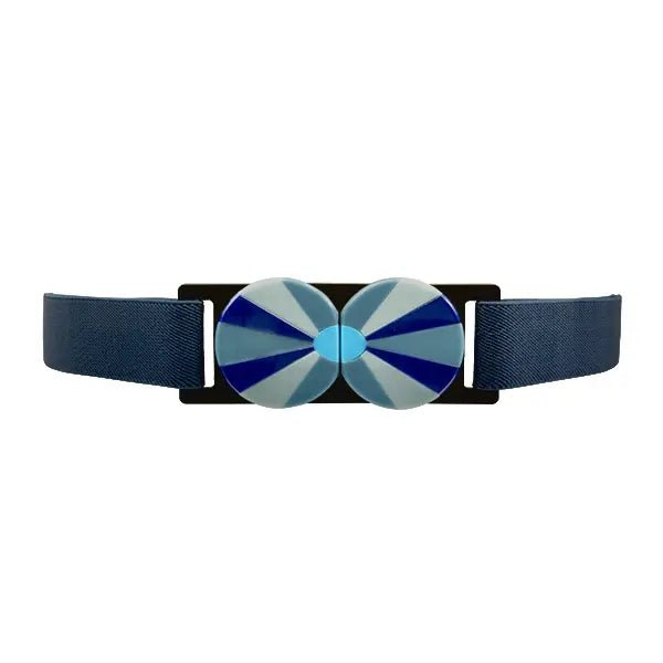 Beltbe Stretch Belt With Acrylic Buckle In Blue
