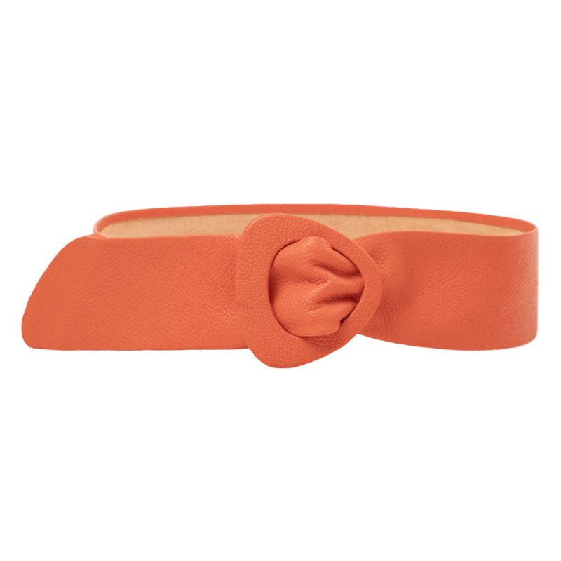 Beltbe Wide Triangle Buckle Belt In Orange