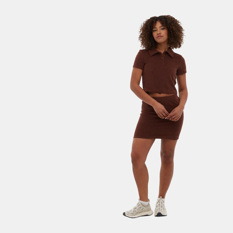 Shop Bench Filby Terry Crop Polo Tee In Brown