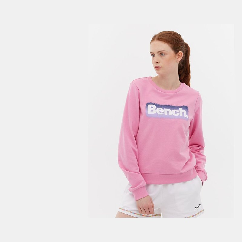 Bench Dna French Terry Graphic Crew Neck Sweatshirt In Pink