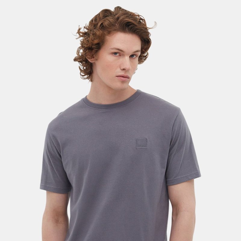 Bench Dna Mens Farrel Embroidered Square Tee In Grey