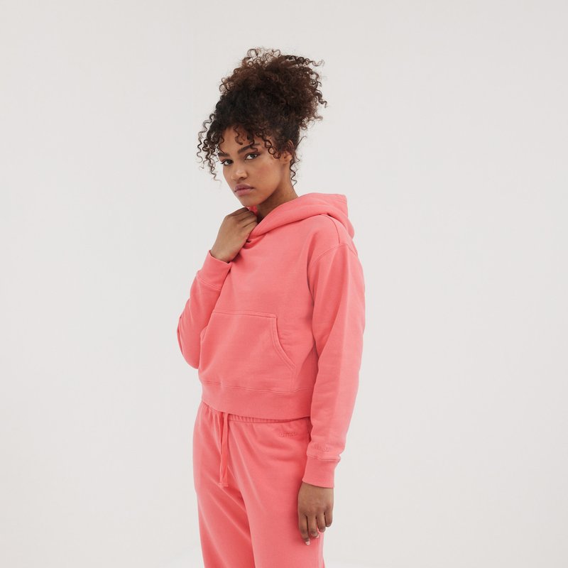 Bench Dna Womens Hart Eco Fleece Cropped Hoodie In Pink