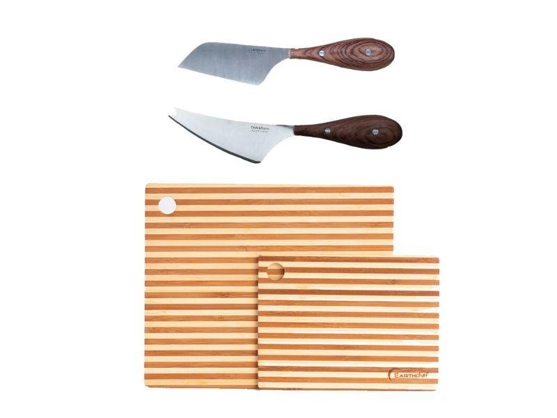 Shop Berghoff Aaron Probyn 4pc Cheese Set With Cutting Board, Soft & Hard Cheese Knife