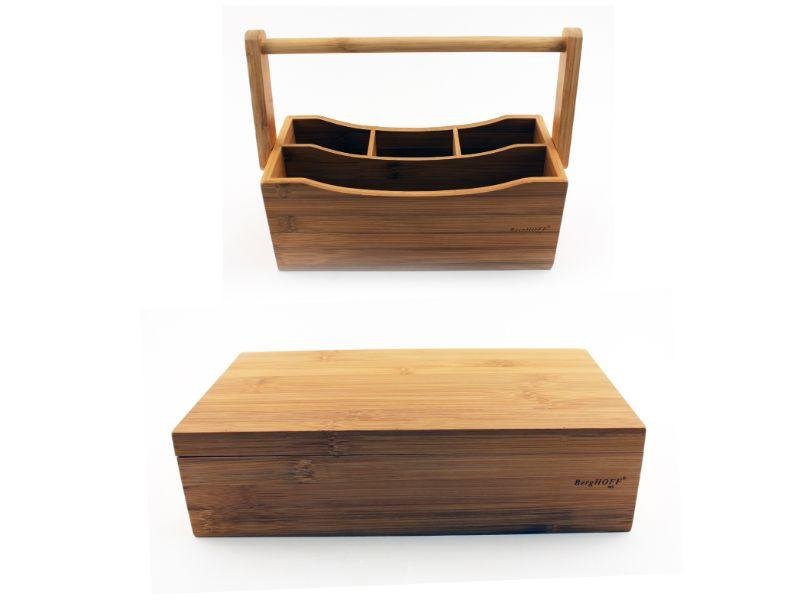 Shop Berghoff Bamboo Tea Box Set 2pc (flatware Caddy 9.75" & Tea Box 12")