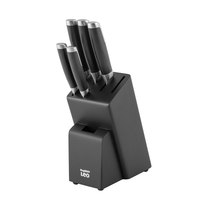 Berghoff Graphite Stainless Steel 6pc Knife Block Set In Black
