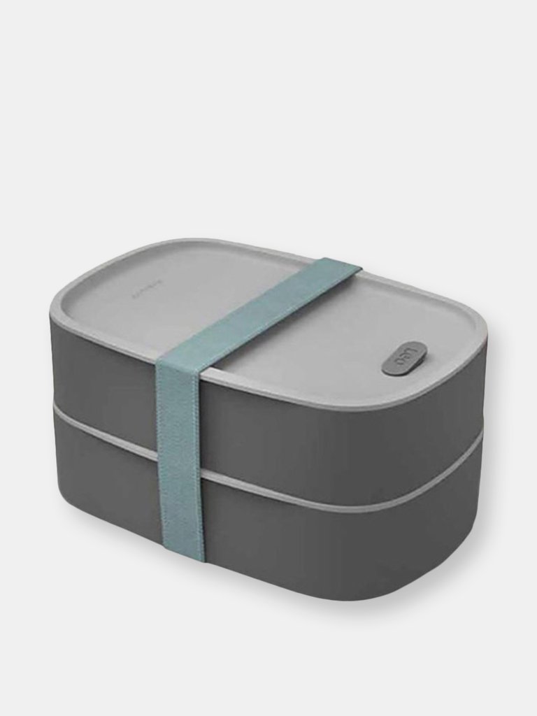 BergHOFF Leo 3PC 1.7QT Dual Bento Box Set with Strap, Gray & Mint - Gray and Mint