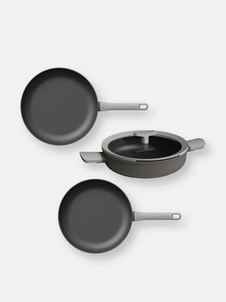 BergHOFF Leo 4Pc Nonstick Cookware Fry & Saute Set, Gray - Grey