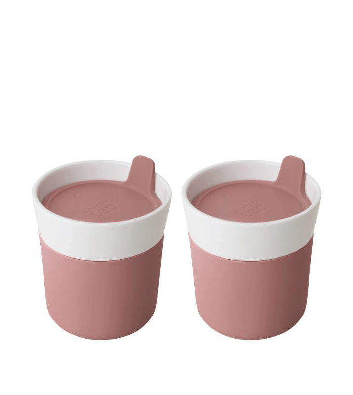 Berghoff Leo 8.45oz Porcelain Travel Mug, Set Of 2