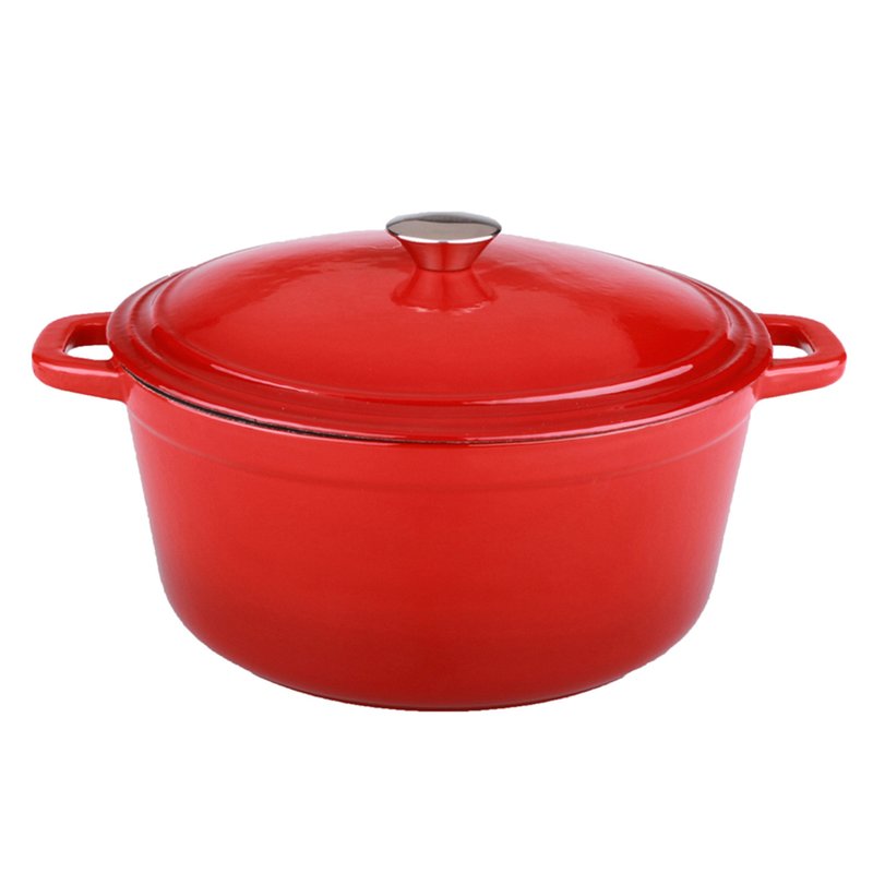 Berghoff Neo 5qt Cast Iron Oval Covered Casserole, Red