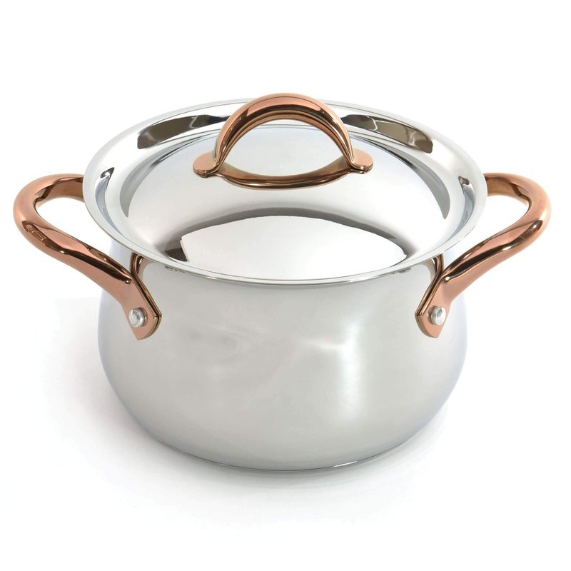 Berghoff Ouro Gold 18/10 Stainless Steel 9.5" Covered Dutch Oven With Stainless Steel Lid, 8.1 Qt In Grey