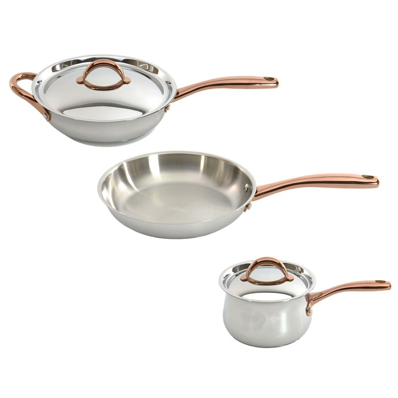 Berghoff Ouro Gold 4pc Starter Cookwaer Set With Stainless Steel Lids