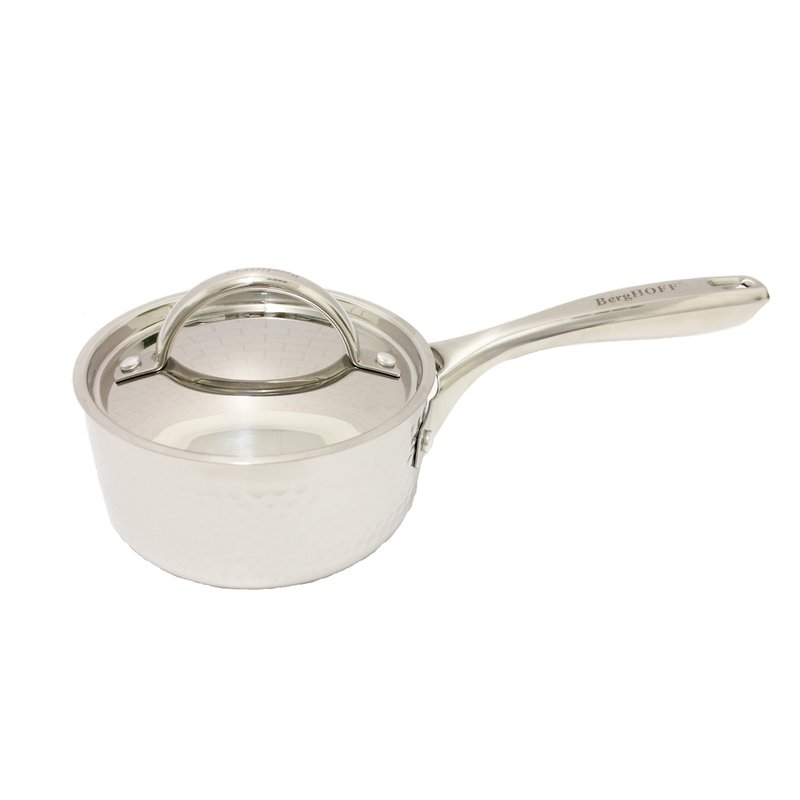 Shop Berghoff Vintage Tri-ply Stainless Steel 5.5" Covered Saucepan, Hammered, 1 Qt