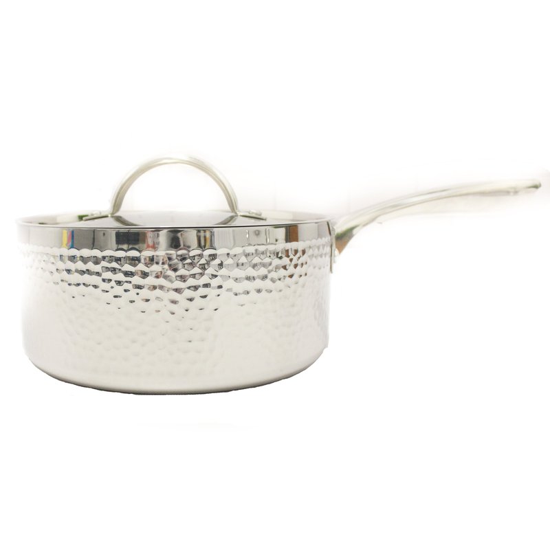 Shop Berghoff Vintage Tri-ply Stainless Steel 8" Covered Saucepan, Hammered, 3 Qt