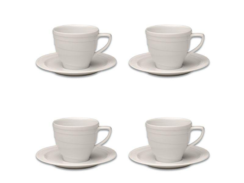 Berghoff Essentials 4oz Porcelain Cup & Saucers, Set Of 4
