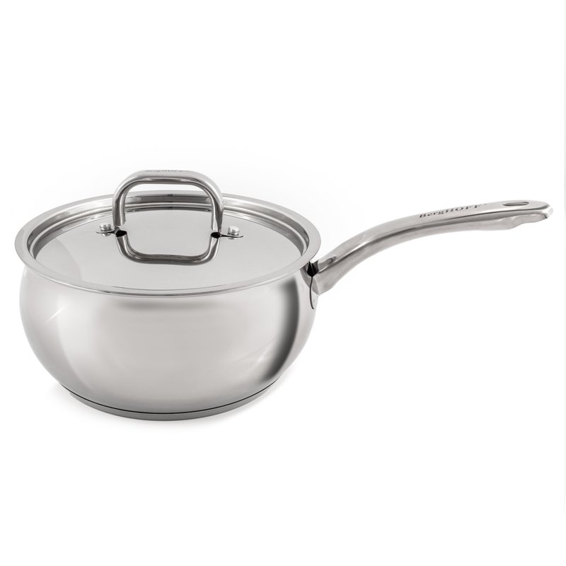 Shop Berghoff Essentials Belly Shape 18/10 Stainless Steel Sauce Pan With Stainless Steel Lid 3.2qt.