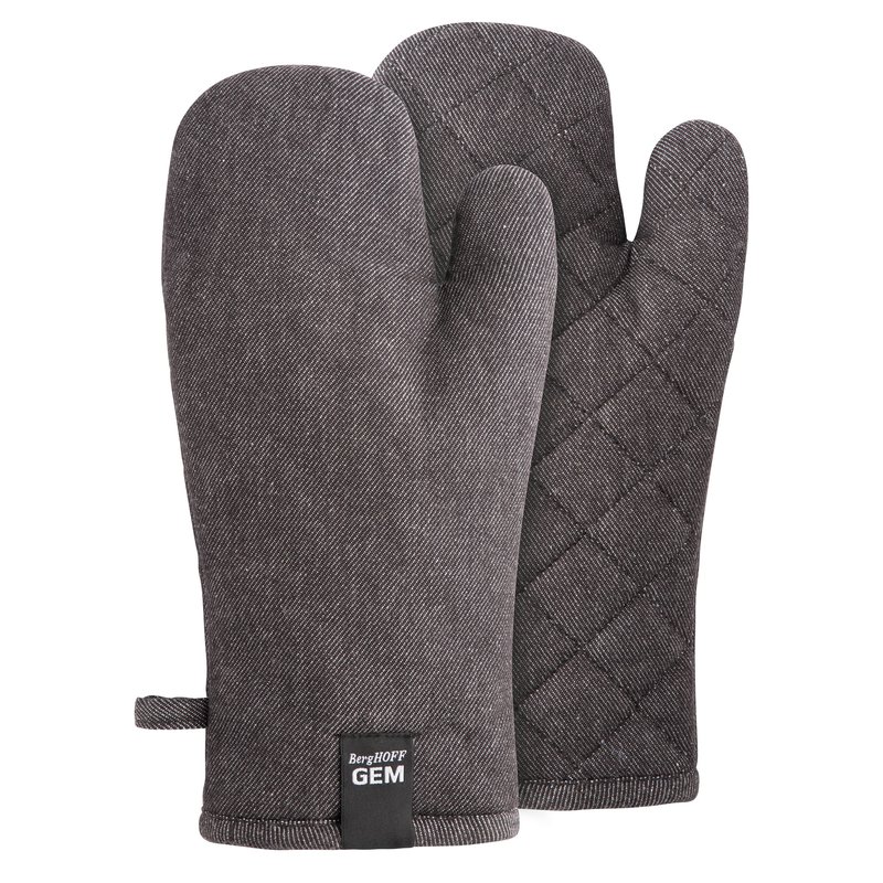 Shop Berghoff Gem 12.25" Cotton Oven Glove, Set Of 2 In Grey