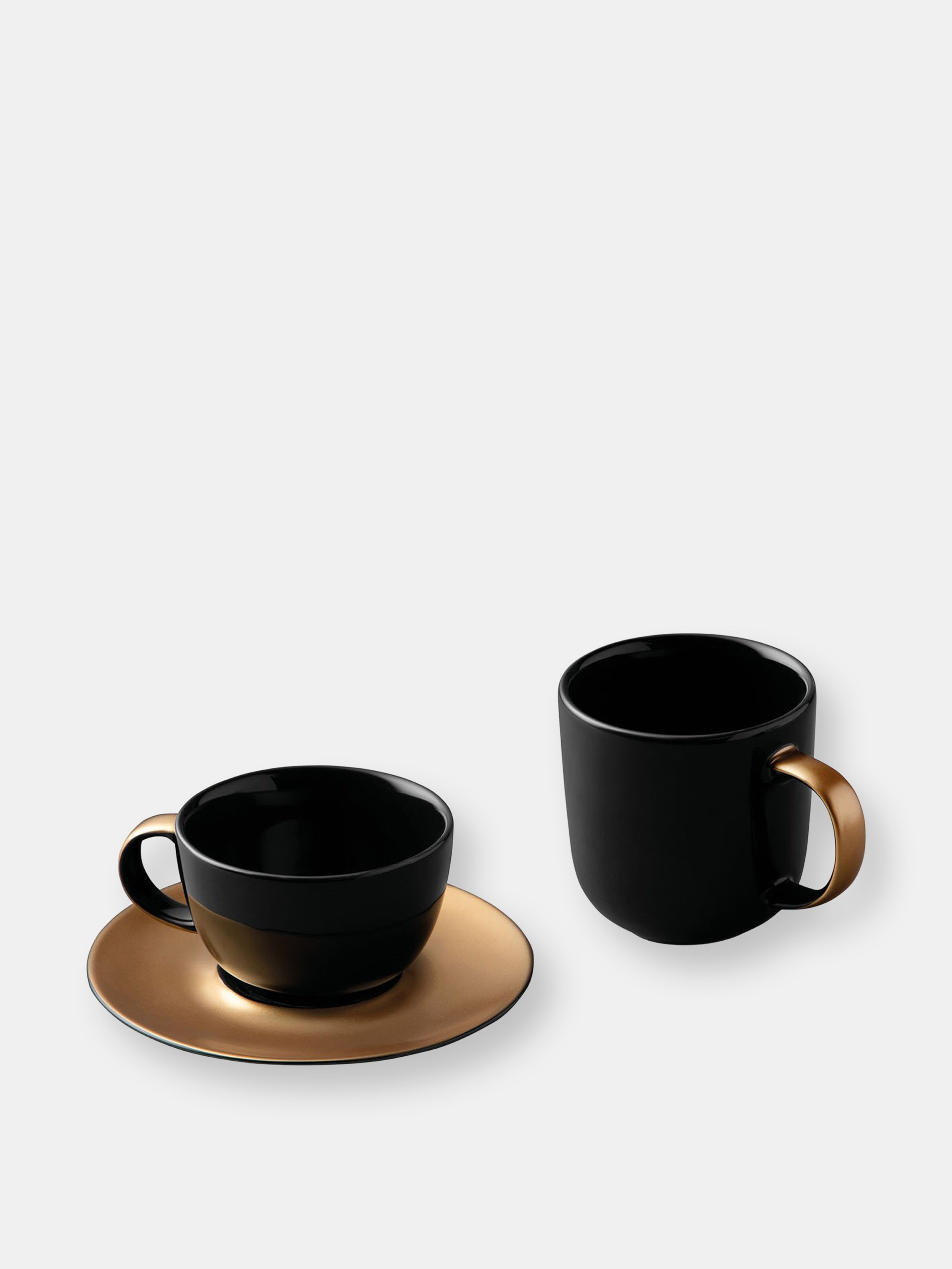 Berghoff Gem 3pc Coffee And Tea Set, Mug, Cup & Saucer In Black