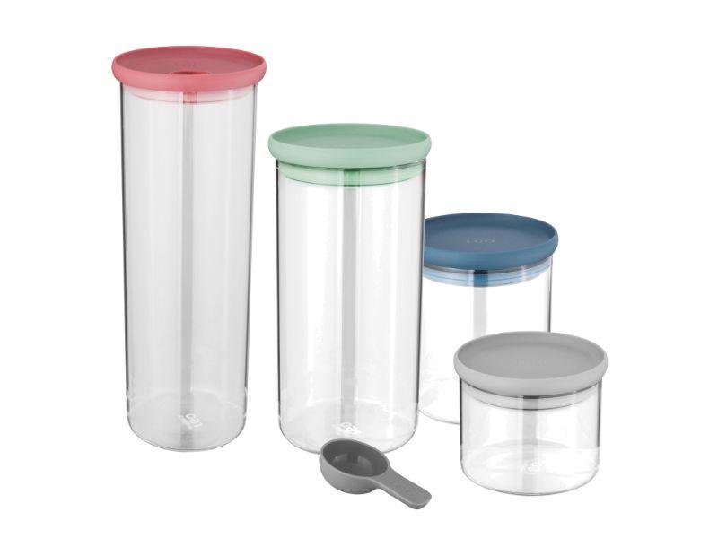 BERGHOFF LEO 4PC COVERED CONTAINER SET AND SCOOP