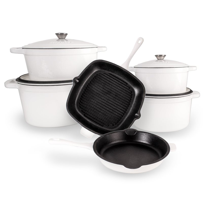 Shop Berghoff Neo 10 Piece Cast Iron Cookware Set In White