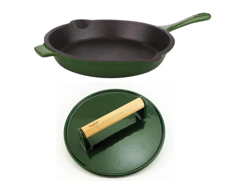 Neo 2pc Cast Iron Set 10 Fry Pan & 11 Grill Pan Set Oyster - The