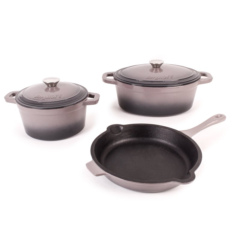 Neo 5Pc Cast Iron Cookware Set, Oyster - Oyester
