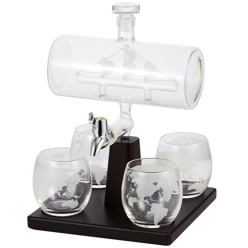 Shop Berkware Decanter With Interior Hand-crafted Ship-in-a-bottle Design