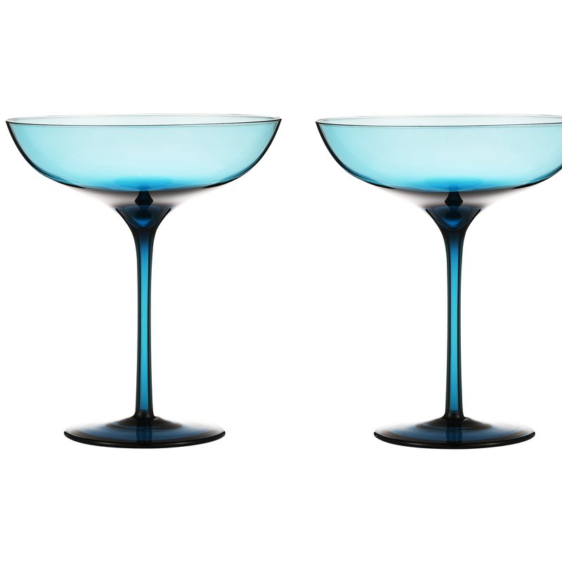 Berkware Luxurious And Elegant Sparkling Blue Colored Glassware