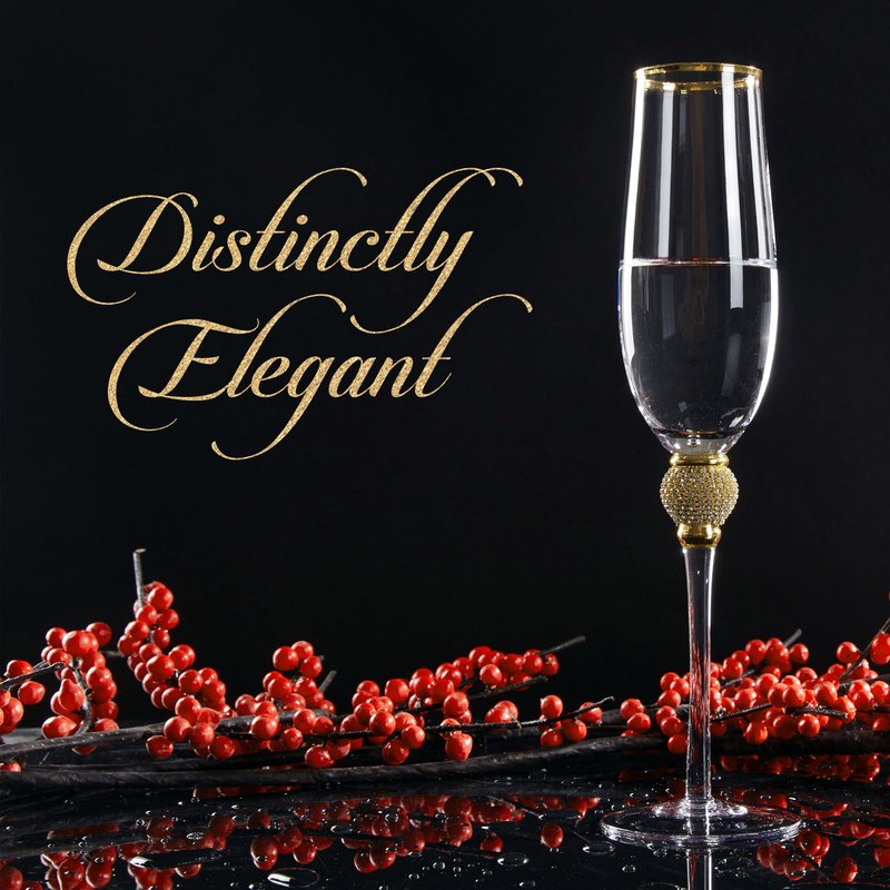 Shop Berkware Luxurious Champagne Flutes With Dazzling Rhinestone Design And Gold Tone Rim