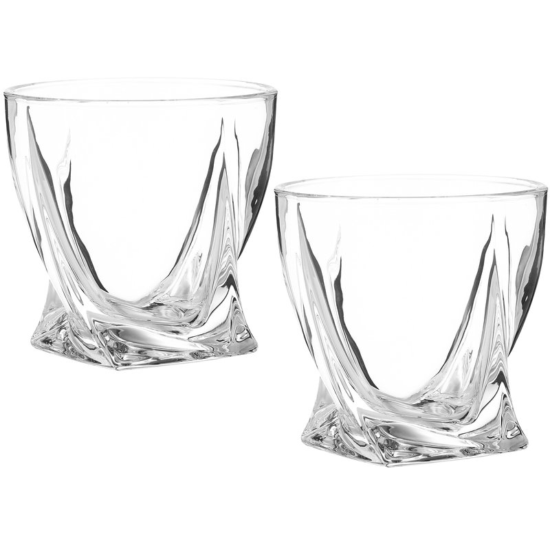 Shop Berkware Modern Square Top Design Lowball Whiskey Glasses