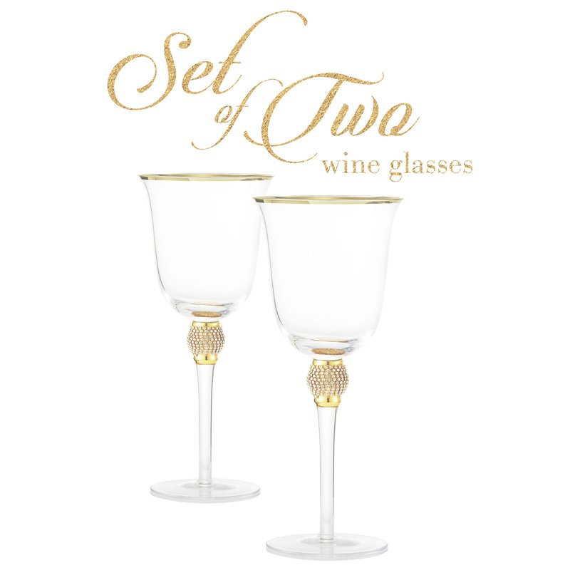 Shop Berkware Set Of 2 Gold Tone Wine Glasses