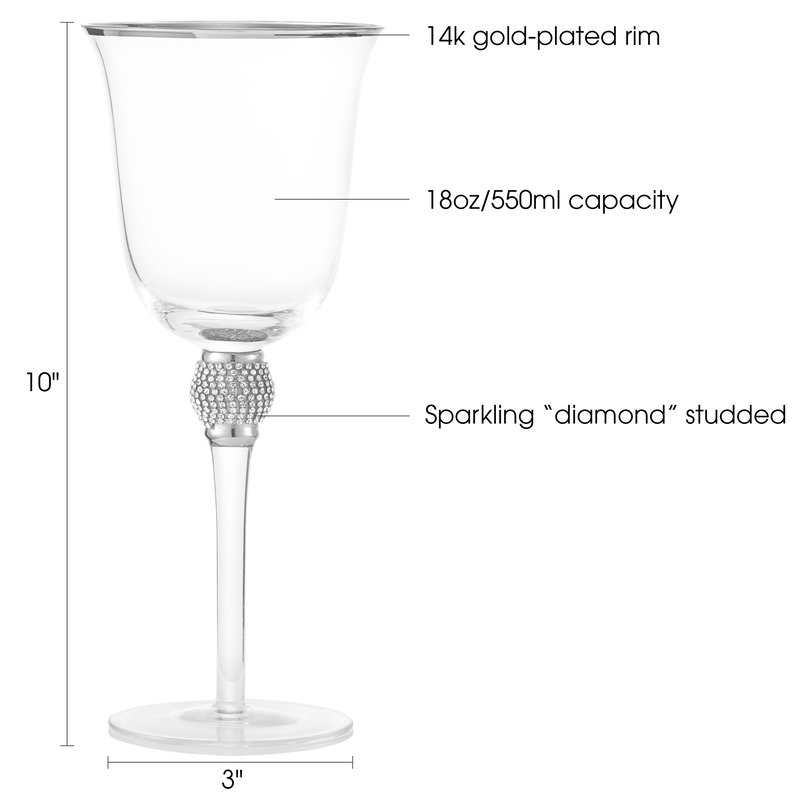 Shop Berkware Set Of 2 Rhodium Silver Tone Wine Glasses