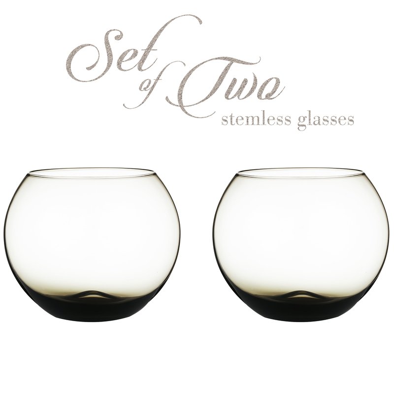 Shop Berkware Set Of 2 Sparkling Colored Stemless Wine Glass