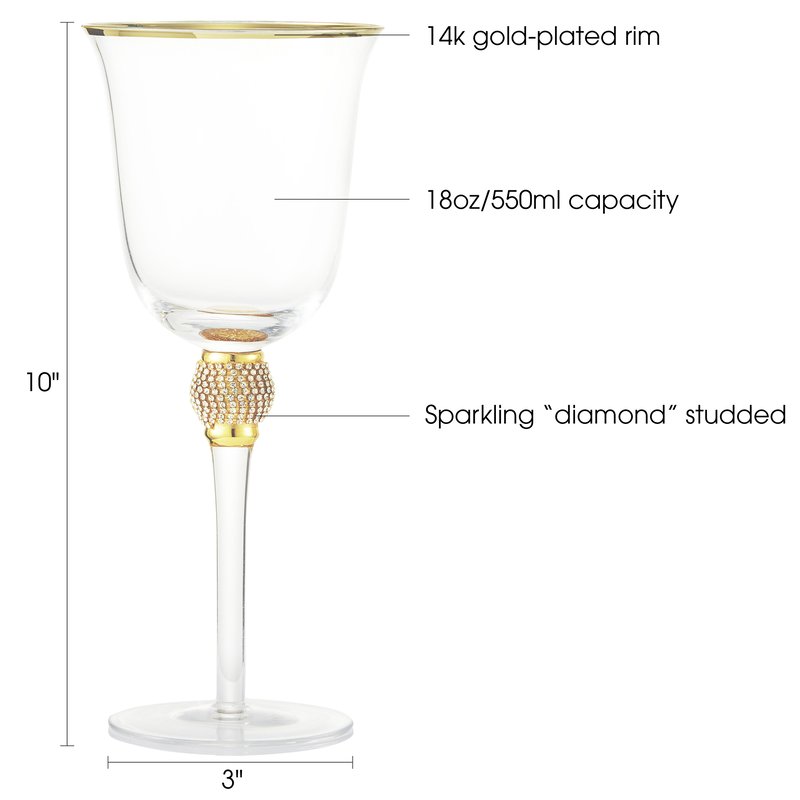 Shop Berkware Set Of 6 Gold Tone Wine Glasses