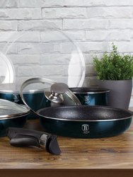 12-Pieces Cookware Set With Ergonomic Handle Aquamarine Collection