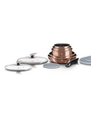 12-Pieces Cookware Set With Ergonomic Handle Aquamarine Collection