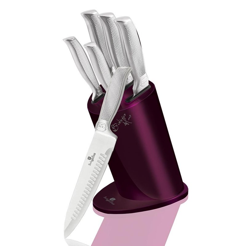 Berlinger Haus 6-piece Knife Set With Stainless Steel Stand Kikoza Purple Collection