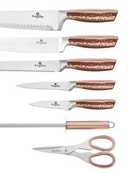 8-Piece Knife Set with Acrylic Stand Rose Gold Collection