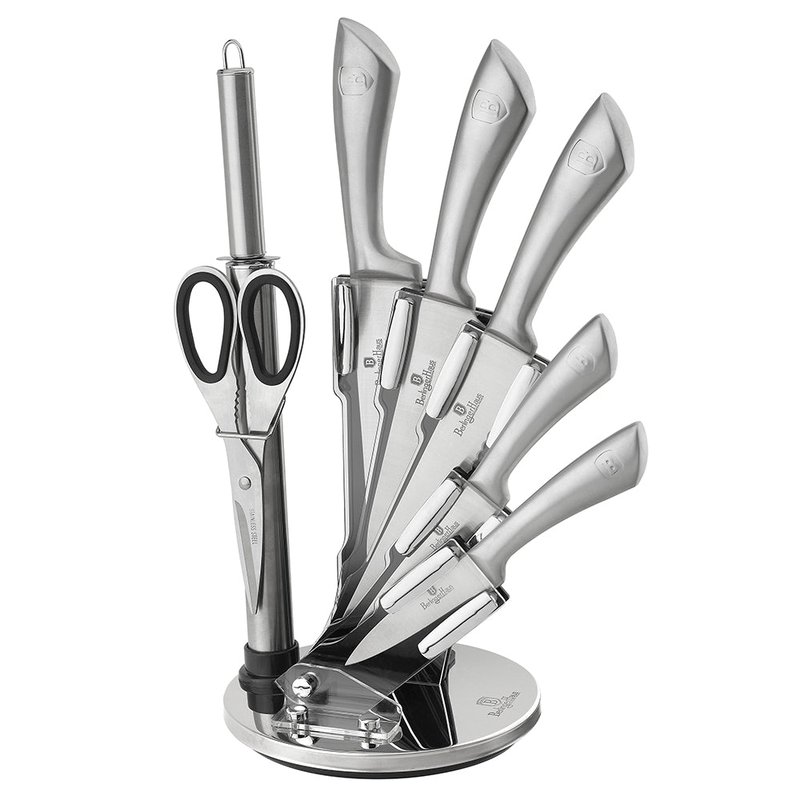 BERLINGER HAUS BERLINGER HAUS 8-PIECE KNIFE SET WITH ACRYLIC STAND STEEL COLLECTION