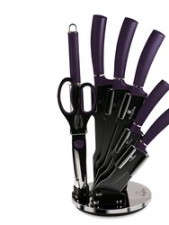 8-Piece Knife Set With Acrylic Stand - Purple